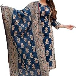 Women's Rayon Blend Straight Printed Kurta with Pant & Dupatta-image-88