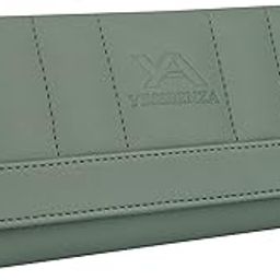 Women's and Girls Faux-Leather Tow Fold Hand Clutch Wallet Mobile Purses 6 Multiples Cards Slot (YTFC-125) (L Green)-image-43