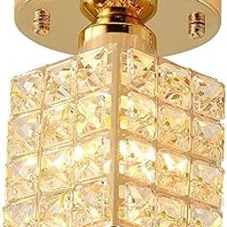 MYADDICTION Modern Crystal Ceiling Light Flush Mount for Hallway Entryway Aisle Style C-3