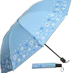 3 Fold Printed Rain Sun & UV Rays Protective Double Coated Manual Open Umbrella UR-6192-6196-0