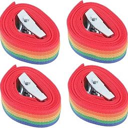 SEWOART 4pcs Heavy Duty Cargo Tie Down Straps Buckle Versatile Cinch Straps for Surfboards Luggage Racks Beehives Rainbow-image-78