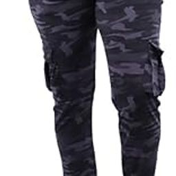 Dry-Fit Military Lower Women Stretchable Camouflage 6 Pocket Jogger Trackpant Sports Gym Pant Black-image-15