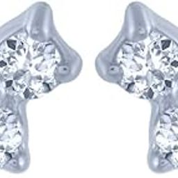 18k (750) White Gold and Diamond Stud Earrings for Women-image-89