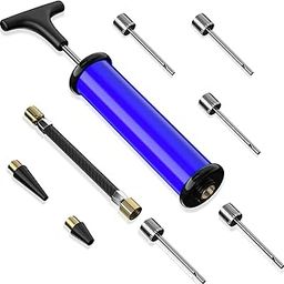 Ball Pump,Sports Ball Pump with 5 Needles, Nozzle,Extension Hose,Carry Bag,Push & Pull Inflator System,Perfect for Volleyball,Basketball,Football,Soccer,Swim Inflatables,Water Polo,Blue-image-3