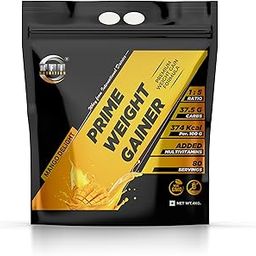 MFI NUTRITION Prime Weight Gainer | 1:5 Ratio for Healthy Weight Gain | 374 Kcal per 100g | 75g Carbs | Added Multivitamins for Energy (4 KG, Mango Delight)-image-83
