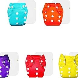 Dumbledo Lite Cloth Diaper with 6-layer Absorbent White Insert,Comfortable Fit for 3 Months to 3 Years, Pack of 5, Adjustable Diaper |CLB-COR-CPP-CRD-CYL-picture-28