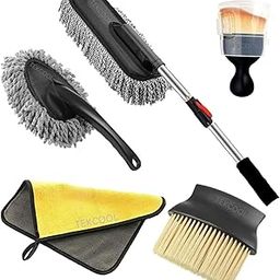 TEKCOOL 5 PCs Microfiber Car Duster with Long Handle Car Cleaning Brush Exteriror and Interiror Car Cleaning Cloth Car Ac Vent Cleaner Brush for Car, Motorbike, SUVs Car Cleaning Kit (A1).-image-95