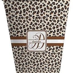 Leopard Print Waste Basket (Black) (Personalized)-26