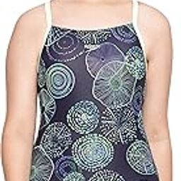 Speedo Girl's Endurance 10 High Chlorine Resistance UPF 40+ Sun Protection Digital Print Muscleback One Piece V-Cut Swimsuit-image-36