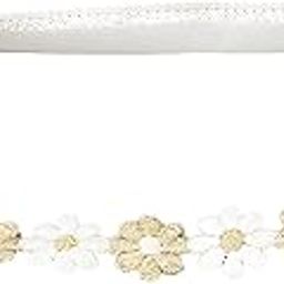 SYGA Baby Girl's Small Flower Headband Soft & Stretchable Cotton Hairband for Infants, Toddlers, Little Princesses (0-3 Years Gold-02)-image-7
