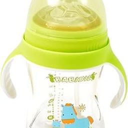 Oblivion Baby Feeding Bottle with Handle 300ML – Cute Printed Feeding Bottle for Toddlers, Leak-Proof Milk Feeder & Straw for 6-12 Months, Baby Bite Resistant Soft Silicone Nipples (Pack of 1)-30