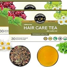 TEACURRY Hair Tea (2 Months Pack, 60 Tea Bags) - Helps with Shine, Hair Growth, Repair & Strength - Hair Fall Tea for Women Men - Healthy Hair Tea-image-40