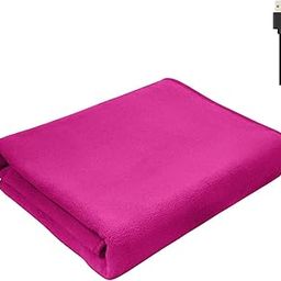 HEAVENGLOW Heated Throw Heating Warm Cape Multipurpose for Elderly Outside Travel Rose Red-image-55