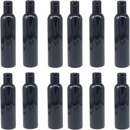 SHREE MAHA 100ml Empty Black Plastic Bottles Refillable Travel Size Cosmetic Containers Small Leak Proof Squeeze Bottles with Black Flip Cap for Toiletries,Shampoo, Beauty Use (Pack of 10)-0