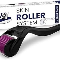 Skin Roller System with Microneedle Derma Roller, Black Handle, Purple Roller Head-51