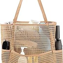 Beach Bags for Women,Foldable Mesh Tote Bag with Mini Pocket, Womens Shoulder bag for Travel Beach Essentials Swimming Pool-image-96
