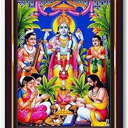 Pavan Photo Laminations Lord Satyanarayana Swamy Bhagwan Satyanarayan Wall Painting Framed Home Decor (Wood,Matte,Brown,Small Size,6 x 8 Inch) B618S-image-72