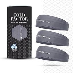 COLD FACTOR Instant Cooling Headband 3 Pack (Gray) | Advanced Chemical-Free Evaporative Cooling Technology |2+ Hours of Cooling | Ideal for Sports, Yoga, Outdoor Activities Like Hiking & Golf-image-11