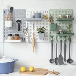 Pegboard Combination Kit with Shelf and Hooks No Punching for Garage Kitchen Living Room Bathroom Office,Pegboard Wall Organizer-53