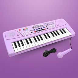 KID KRAZE 37 Keys Kids Piano with Mic Portable Electronic Keyboard Toy Beginners Educational Songs Recording Musical Toys Age 3 to 5 Years Pn06, Purple-9
