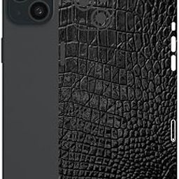 AtOdds - Compatible for iPhone 15 Plus - Mobile Back Skin Sticker - Lamination - Back Screen Guard Protector Film Wrap (Coverage - Back+Camera+Sides) (Design - Black Crocodile)-image-81