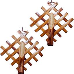 Singaa Wall Hanging Handcrafted Bamboo vases for Flower Stand in Home ∣ Office ∣ Garden ∣ Living Room Decore Pack of 2 (Vases only) 25ⅹ25 CM-image-98