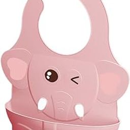 GUCHIGU Waterproof Silicone Baby Bib for Feeding Babies and Toddlers, Unisex Set of 2 Silicon Baby Feeding Bibs for Infants and Toddlers 4M to 4Yr Cute Printing with Rice Pocket (Set of 1/2)-10