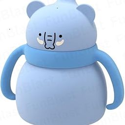 FunBlast Milk Mug for Kids – Silicone Mug for Baby, Water, Juice Drinking Cup with Lid & Straw, Drinking Mug, Glass, BPA Free Silicone Cup for Kids – 120 ML (Blue-Elephant)-picture-28