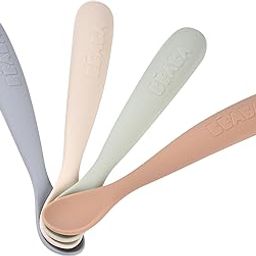 Beaba Set of 4 1st Stage Silicone Spoons - Natural-image-24