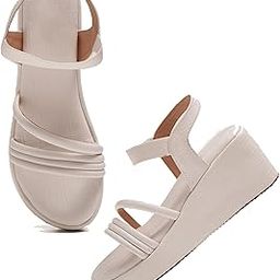 JmLooks Women's Black Wedge Sandals – Stylish, Comfortable & Croc-Textured ankle strap Women & Girls-image-98