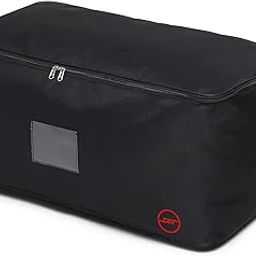 Double R Bags Heavy Duty Large Underbed Rectangular Storage Bag/Cover/Organizer for Clothes Blanket Quilt Shoes and Books with Handle and Zip Closure (Black,1, Polyester)-0