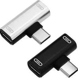 Be In Your Mind 2Pcs Dual Type C Splitter Adapter USB-C Charging/Calling/Remote/Music 2 in 1 Type C Converter Compatible with Huawei Compatible with Honor Compatible with Xiaomi (Black + Silver)-28