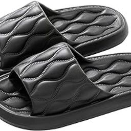 Black (44-45 UK) (9 Number-IND) Men Flip -Flop Sleeper Slides with Extra Comfort Cushion & Washable Causal House Hold Garden Daily Use for Men Boy (numeric_9)-image-47