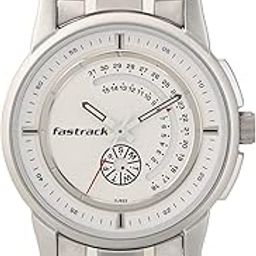 Mens Go Skate Quartz Analog with Day and Date White Dial Stainless Steel Strap Watch for Guys-NS3215SM01/NT3215SM01-28