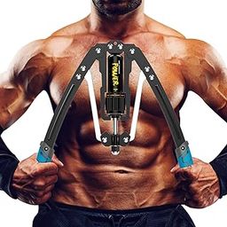 Tepemccu Hydraulic Power Twister Adjustable Arm-Exerciser - Home Chest Expander 22-440lbs, Home Fitness Equipment Bar for Men and Women with Resistance (Blue)-30