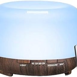 Ssanvi 500ml Premium, Essential Oil Diffuser, 5 in 1 Ultrasonic Aromatherapy Fragrant Oil Humidifier Vaporizer, Timer&Auto-Off Safety Switch-Black-2