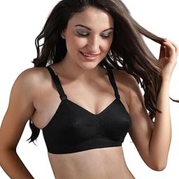 Daisy Elastic Straps Non Padded Cotton Bra | Medium Cups Band Fullcoverage,Wired- Free Everyday Regular Wear Bra-48