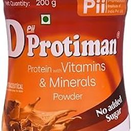 Pii D Protiman Health Supplement and Nutritional Protein Mix - Plant Based Protein, Sugar-Free, Immunity Booster, Chocolate Flavor, For Adults & Elders, Men & Women, 1000g, Pack of 5-image-43