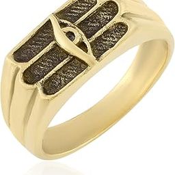 memoir Brass Micron Gold plated Heavy Shiva Third Eye Trinetra Tripund design Spiritual finger ring Men (ORGS5939)-picture-26