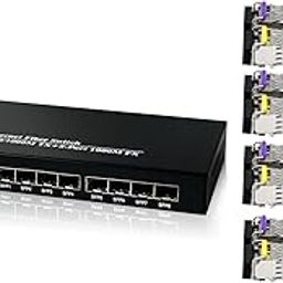 Hanutech 10 Ports Gigabit Fiber Switch, 2 Port RJ45 10/100/1000M-Tx + 8 Port SFP 1.25G-Fx Fiber Switch with SFP Module (4 Pair, SMSF 120KM)-21