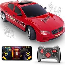 Mirana Tracer Remote & App Controlled Car Toy for Kids | USB Type-C Rechargeable High Speed Drift RC Vehicle | 1.5X Nitro Boost with in-Built Bluetooth Speakers for Boys & Girls (Red)-22