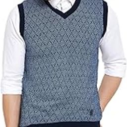 Stardust Men Sleeveless V Neck Reversible Sweater-image-97