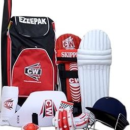 CW Player Choice Cricket Full Kit Complete Cricket Kit Set for Boys 14 Years Above All Age Kit with Leather Ball Senior Size Sports Cricket Kit (Without Bat) RH Batting Kit Full Cricket Accessories-14