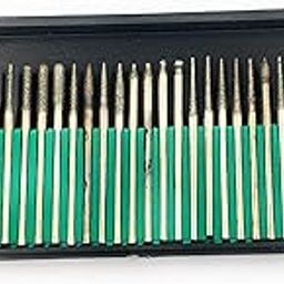 Aone Diamond Coated Bur Bit Set of 30 pieces Mandrel 2.3mm for Grinding, Engraving, Carving & Shaping on Metals, Wax, Plastic, Ceramic, Clay on Dental, Jewellery Making, Model Making, Hobby Crafts DIY-image-20