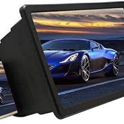 Phone Screen Magnifier, 8.5-inch HD Display, 3-4X Zoom, Foldable Stand, Black-25