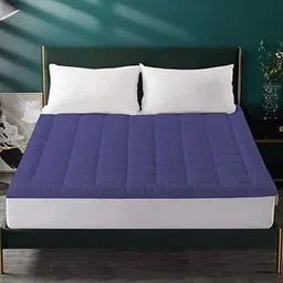 Texlux Hotel Quality(Microlite) Micro Fiber Mattress Topper Thick 7 CM, Box Stitched in, Anti ALLERGENIC Size Queen - (60x72inch)=(152x182cm)-Color-Royal Blue-image-17