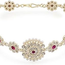 Pink & White Dazzling Diamonds Embellished Head Chain For Women-ZPFK12225-image-21
