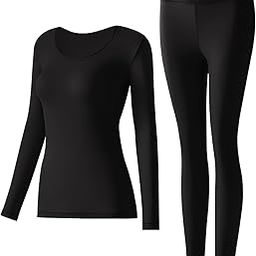 Women Thick Thermal Underwear Set,Ultra-Soft Long Johns Set,Crew Neck Base Layer Stretch Long Johns Bottoms Leggings for Cold Weather Training, Hiking, Outdoor Sports-image-92