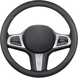 Jumix Car Steering Wheel Cover Microfiber Leather Universal Soft Anti-Slip Breathable Car Steering Wheel Size M 37-38cm - No Stitching Needed 15 inch for Car, Truck, SUV - Black (BLACK17)-image-99