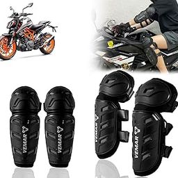 Auto Pearl Motorcycle Knee Shin Guards Elbow Pads, 4 in 1 Monstor Style Knee Shin Safe Protection Armor for Moto Cycling Racing compatible with 390 Duke (Black, 4Pcs)-image-87
